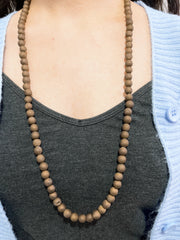 Brown Druzy Quartz Mala Beads Necklace - SF