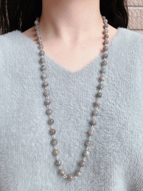 Labradorite Mala Beaded Necklace - SF