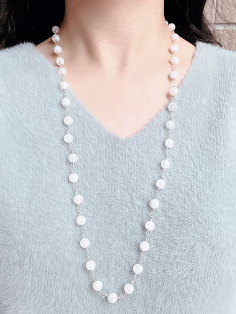 Crystal Quartz Mala Beaded Necklace - SF