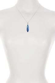 Kyanite Elongated Teardrop Pendant Necklace - SF