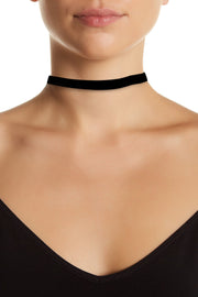 Black Velvet Simple Choker Necklace - SP