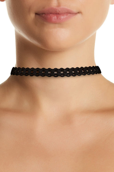 Gothic Black Lace Choker Necklace - GP