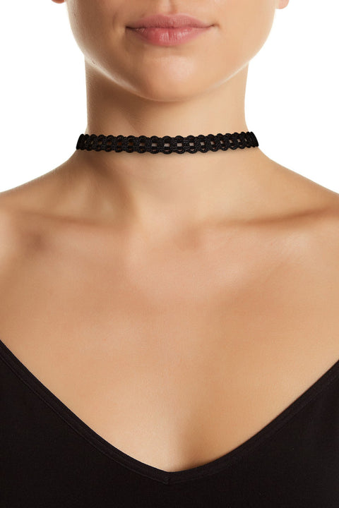 Gothic Black Lace Choker Necklace - GP