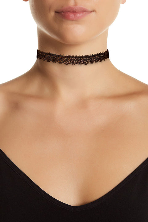 Boho Rose Retro Black Choker Necklace - GP