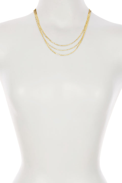 Triple Strand Layered Necklace - GP