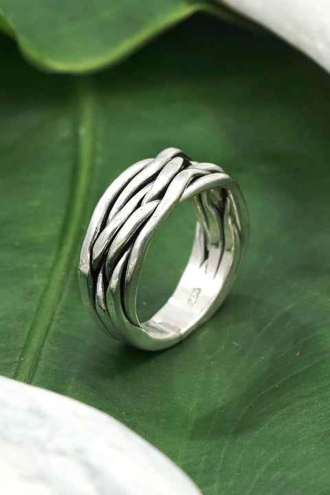 Weave Texture Band Ring - SF