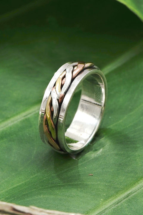 Tri-Color Band Spinner Ring - SF