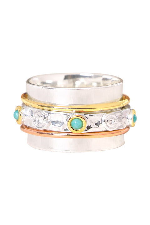 Amazonite Tri Color Spinner Ring - SF