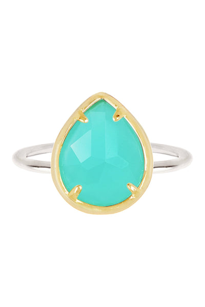 Amazonite Crystal Teardrop Ring - SF