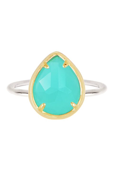 Amazonite Crystal Teardrop Ring - SF