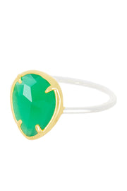 Green Chalcedony Crystal Ring - SF