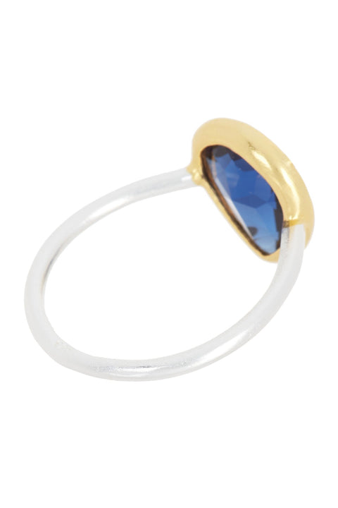 London Blue Crystal Teardrop Ring - SF