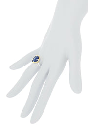 London Blue Crystal Teardrop Ring - SF