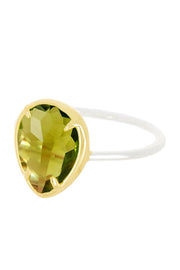 Olive Crystal Teardrop Ring - SF