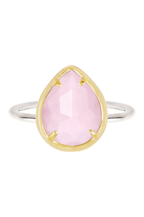 Rose Crystal Teardrop Ring - SF