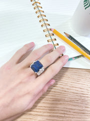 Lapis & CZ Garden Ring - SF