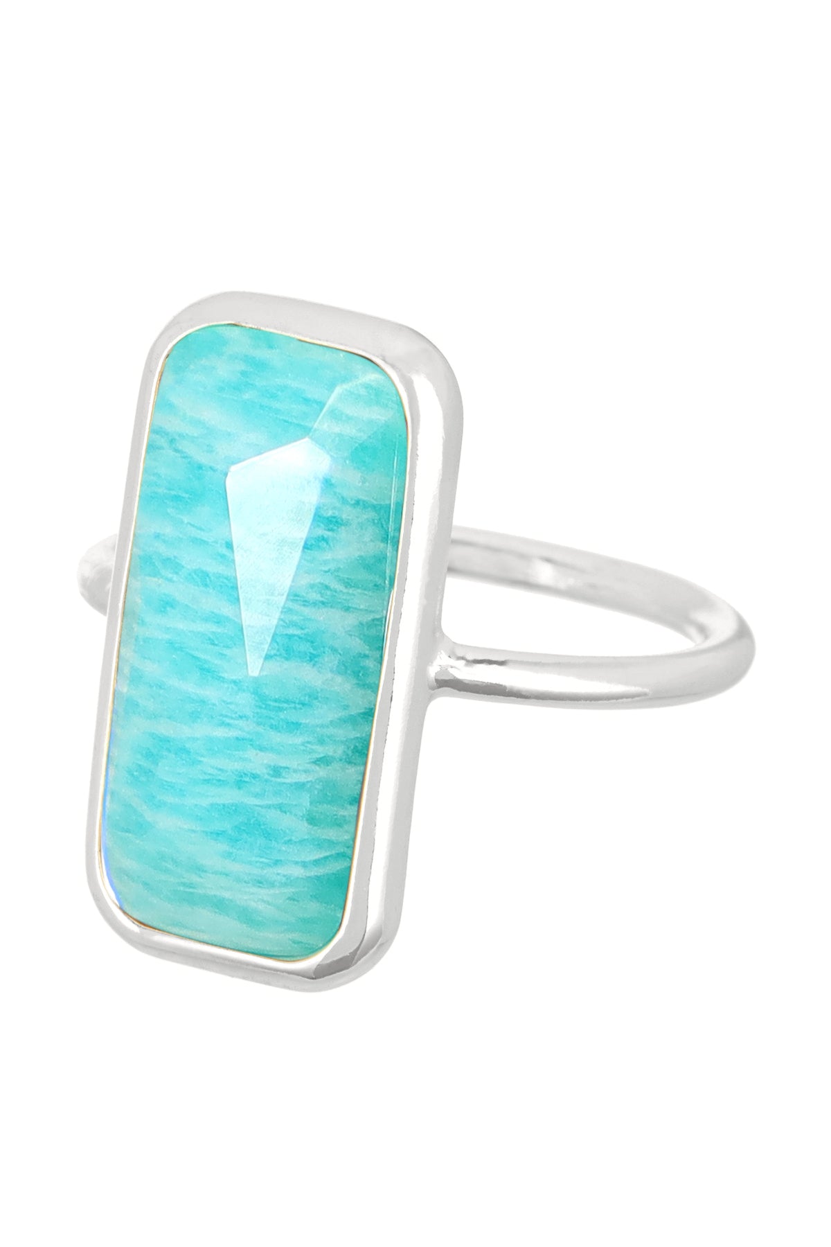 Amazonite Rectangle Ring - SF