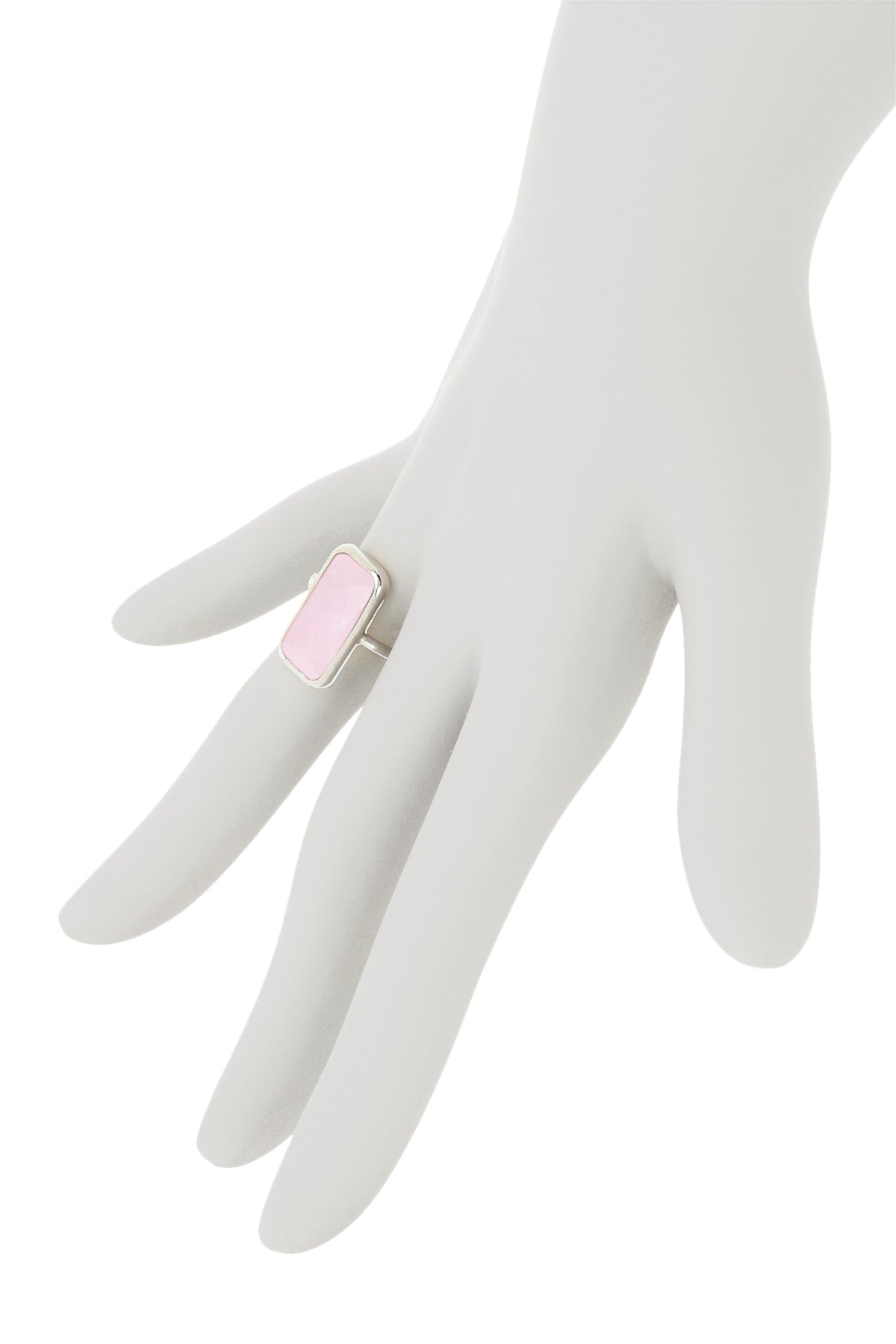 Rose Quartz Rectangle Ring - SF