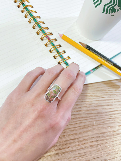 Unakite Rectangle Ring - SF