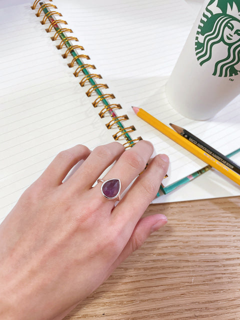 Amethyst Teardrop Ring - SF