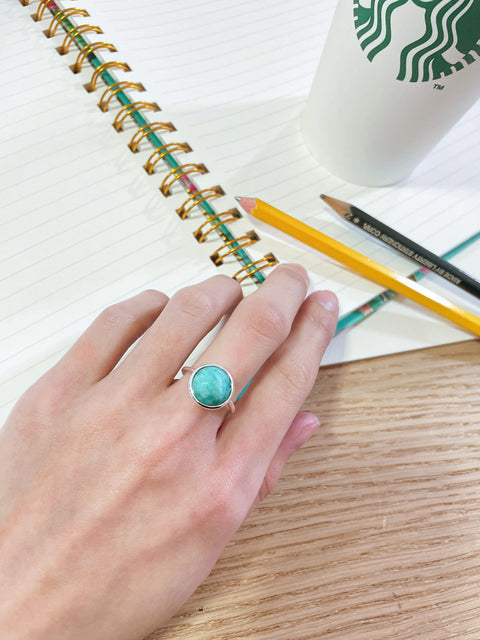 Amazonite Round Ring - SF