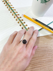 Black Onyx Round Ring - SF