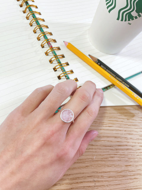 Rose Quartz Round Ring - SF