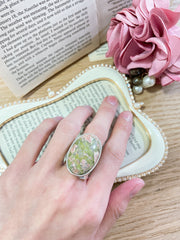 Unakite Open Leaf Statement Ring - SF