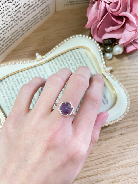 Amethyst Hexagon Ring - SF