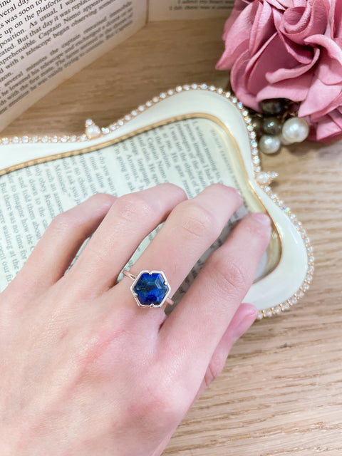 Lapis Hexagon Ring - SF