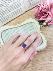 Amethyst Square Cut Ring - SF