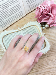 Crazy Lace Agate Square Cut Ring - SF