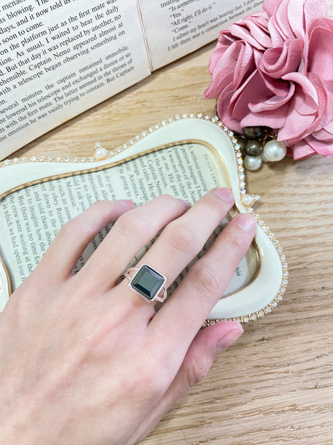 Hematite Square Cut Ring - SF