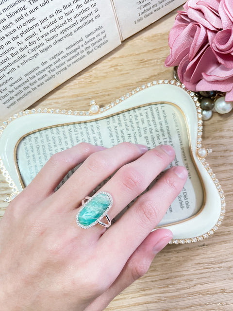 Amazonite Halo Ring - SF