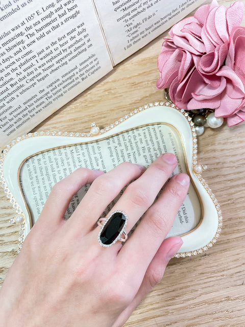 Black Onyx Halo Ring - SF