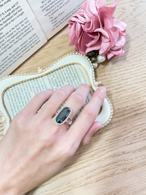 Hematite Halo Ring - SF