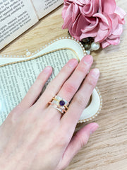 Amethyst Tri-Color Spinner Ring - SF