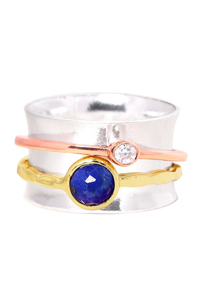 Lapis Tri-Color Spinner Ring - SF