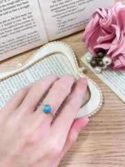 Sterling Silver & Created Opal Round Ring - SS