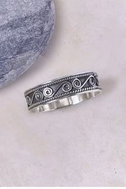 Sterling Silver Scroll Band Ring - SS