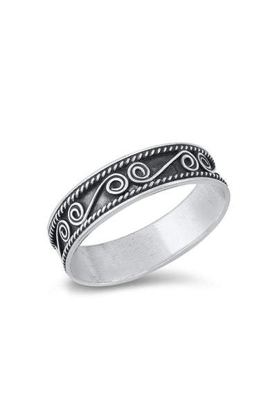 Sterling Silver Scroll Band Ring - SS