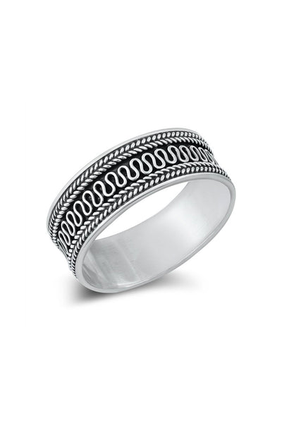 Sterling Silver Bali Style Band Ring - SS