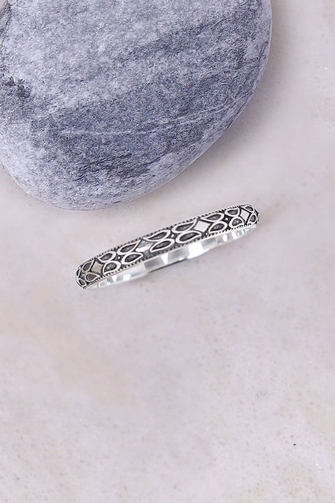 Sterling Silver Bali Pattern Band Ring - SS