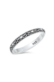 Sterling Silver Bali Pattern Band Ring - SS