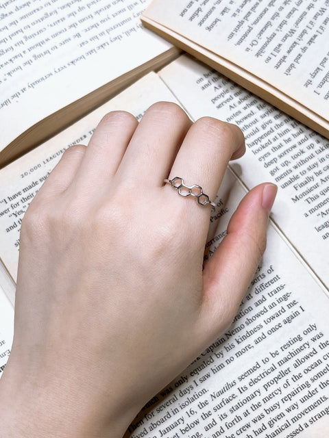 Sterling Silver Honeycomb Ring - SS