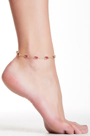 Raspberry Crystal Anklet - GF