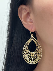 Filigree Statement Earrings In Gold - GF