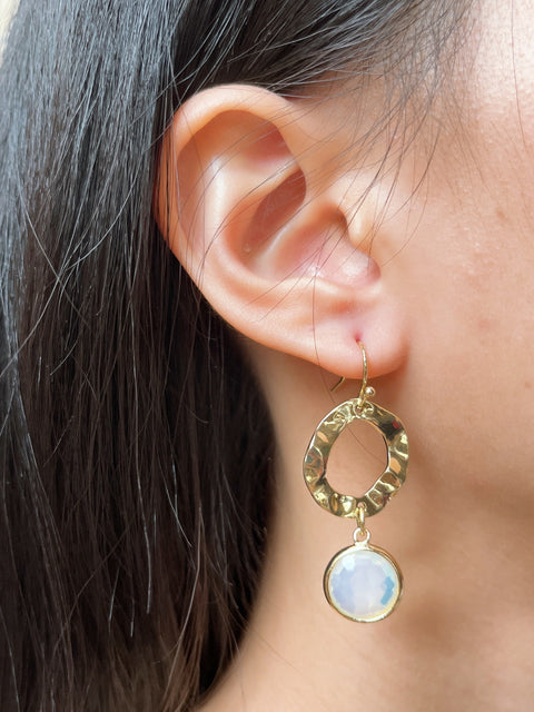 Statement Earrings In Moonstone Crystal - GF