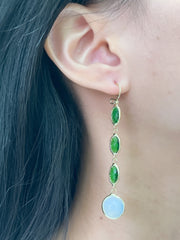 Emerald Crystal Chandelier Earrings - GF