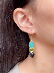 Amazonite Mixed Crystal Drop Earrings - GF